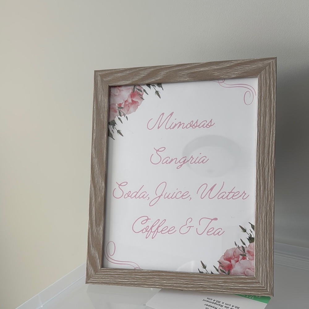 Floral Beverage Menu Signs (4)